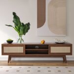 180cm natural wood TV stand