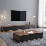 TV stand + coffee table set made of natural wood