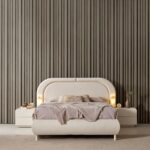 The dream bed is made of natural wood.
