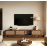 160cm natural wood TV stand