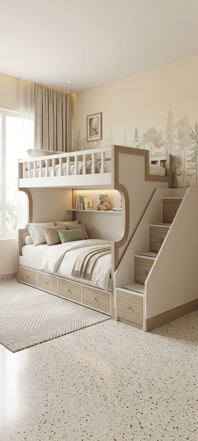 1788299052887 Modern Children's Bedroom Set Made of Natural Wood - Image 1