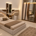 Modern children's bedroom set made of natural wood